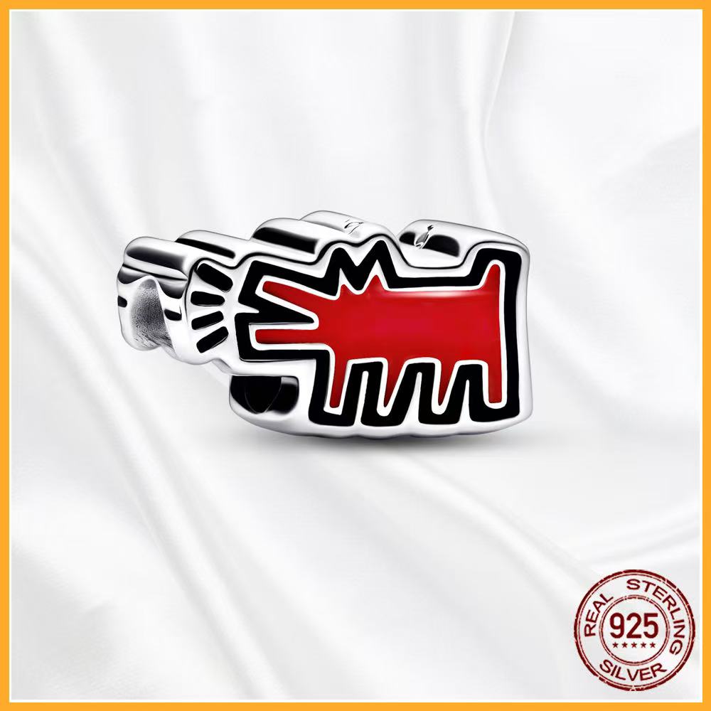 Authentic Copper Heart Art Charm Fit Original Bracelets Necklaces Beads Diy Jewelry Gifts Women