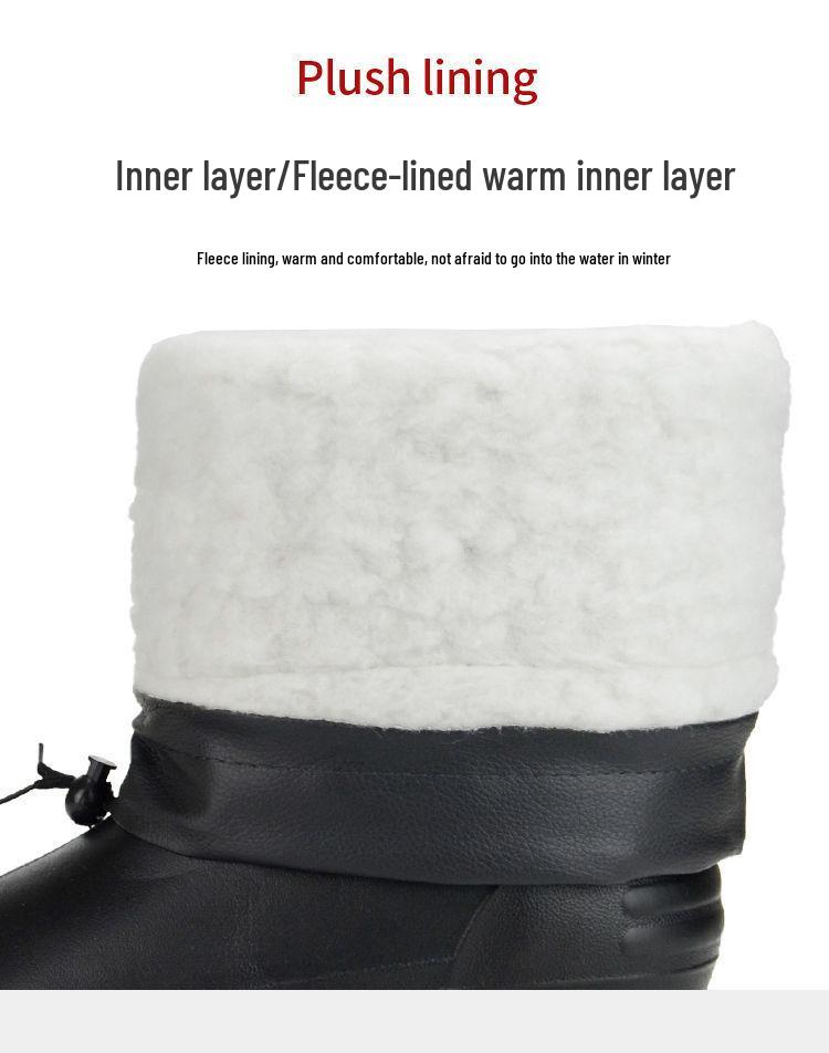 Unisex Ultra-Light EVA Cotton Rain Boots: Non-Slip, Oil-Resistant Footwear for Cold Storage, Fishery, and Food Industry.