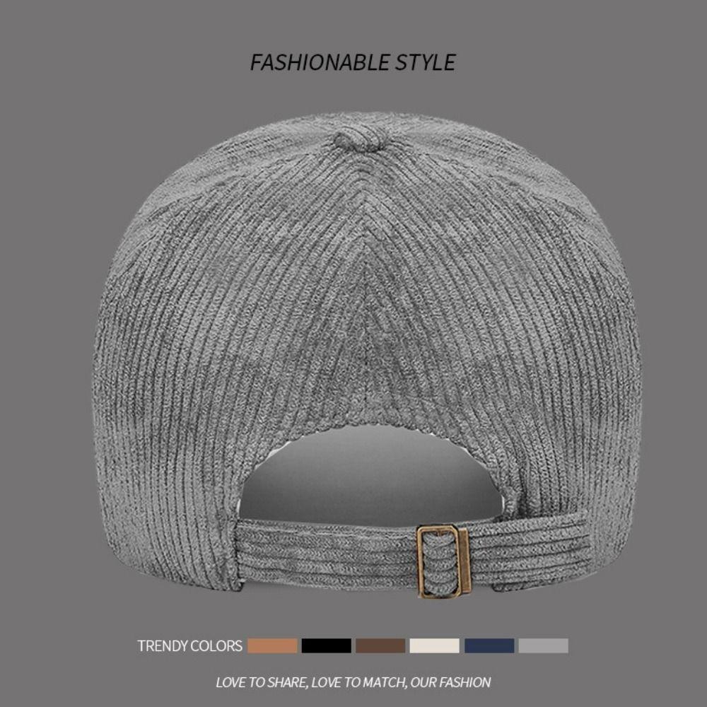 Classic Adjustable Corduroy Baseball Cap Breathable 3D Embroidered Casual Cap Lightweight Polyester Outdoor Sun Hat Daily Use