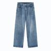 Men's New Loose Semi-elastic Waist Loose Straight Denim Trousers
