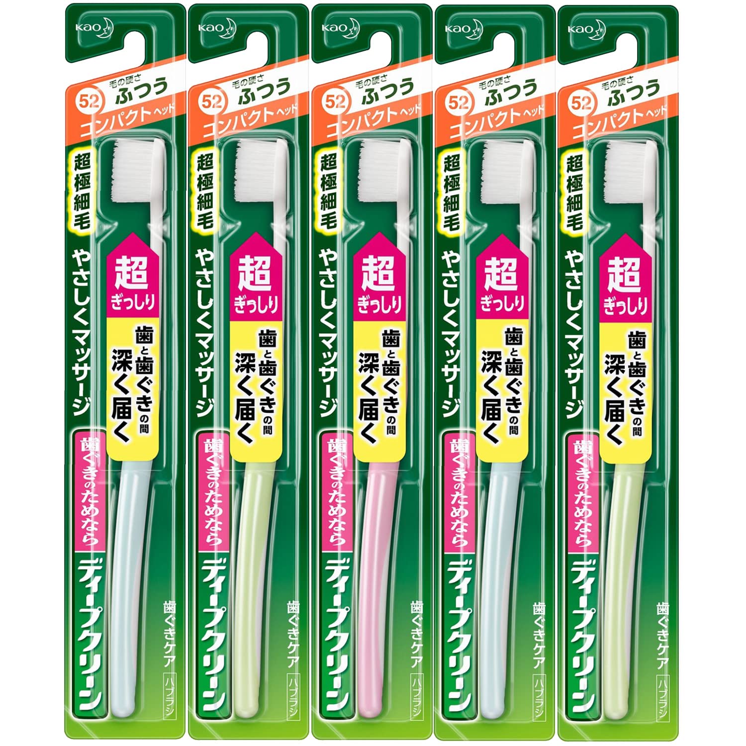 

Компактная зубная щетка Deep Clean, набор из 1 шт. x 5 шт. [Kao] Normal