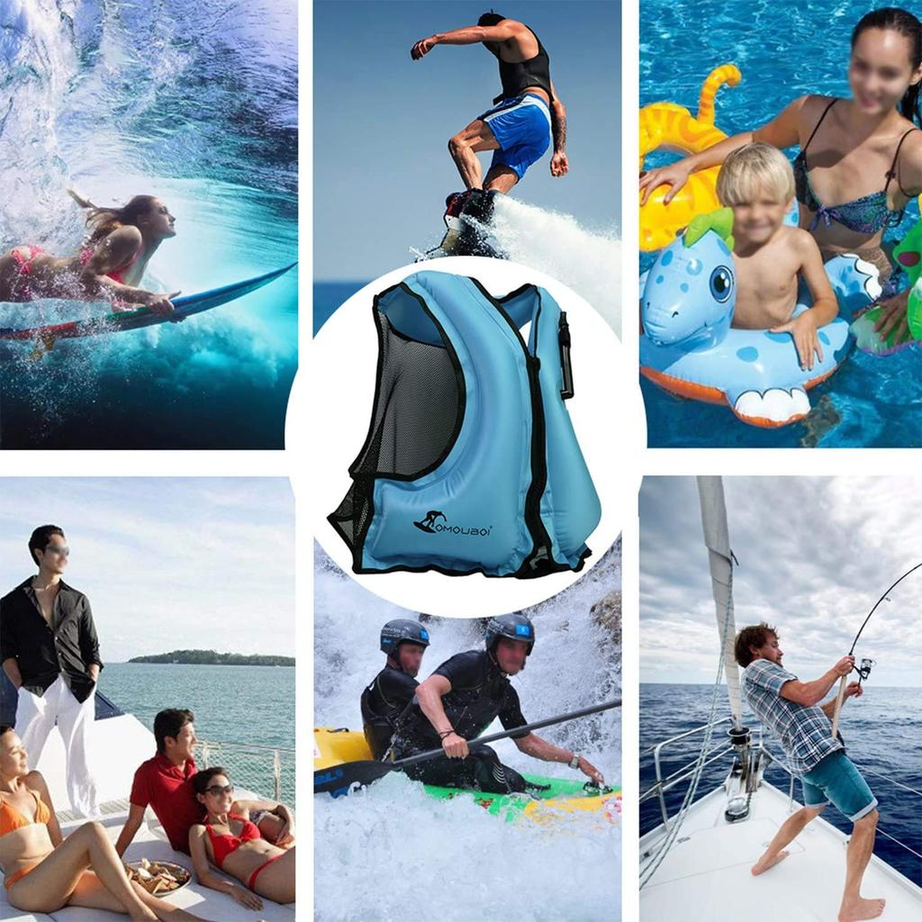 Life Jacket, Floating Vest, Swimming & Snorkeling Jacket, Inflatable Vest, Fishing Life Jacket, Adult Size, Kayak Gear, Life Vest, Manual Inflation, W