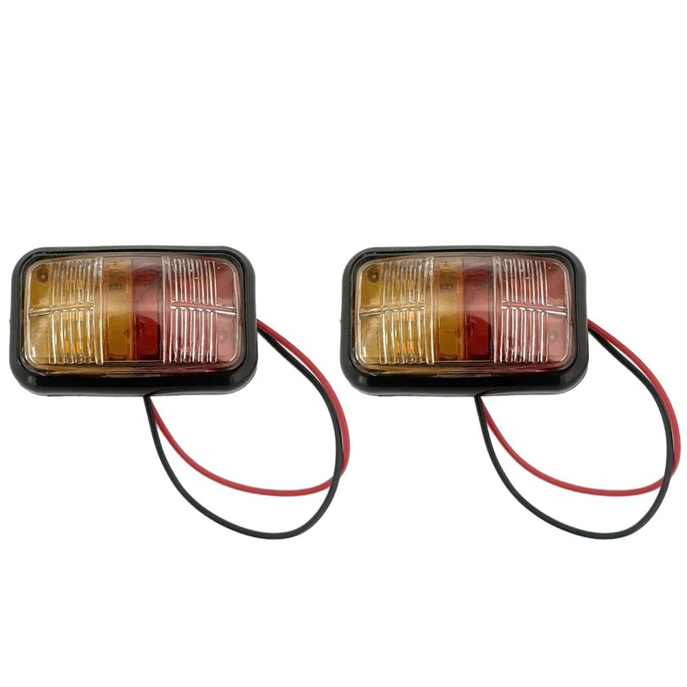 12-24V Car LED Side Marker Lights Square Lights Warning Tail Light Red Yellow Auto Trailer Truck Lorry clearance Lamps