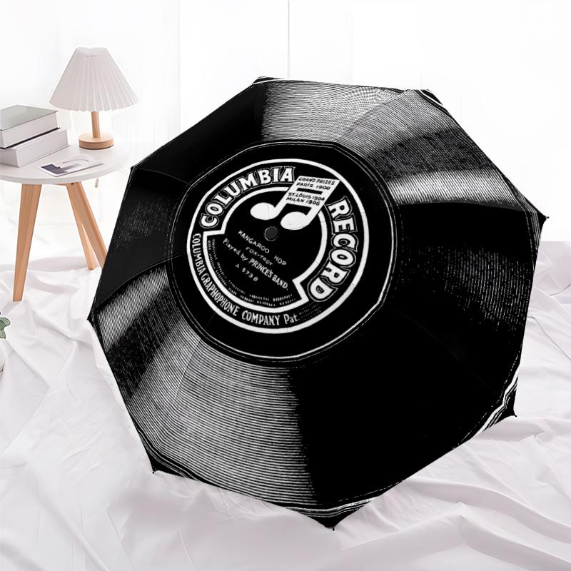 1 PC Automatic Folding Umbrella - Rock Music Pattern, Portable & Foldable Design with 8 Ribs, Christmas Birthday Gifts
