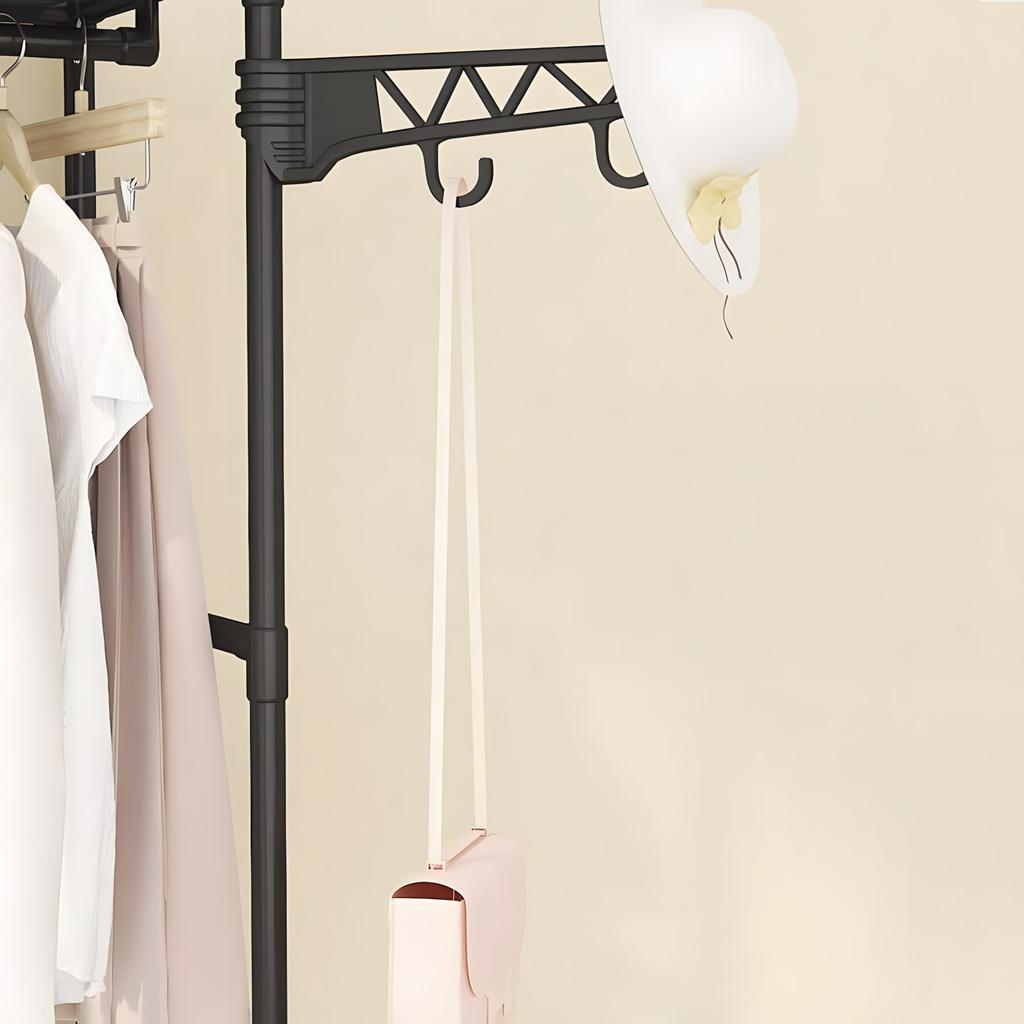 Wieszak Stojący Na Ubrania Buty Garderoba Regał Półki Metalowa Loft 171 Cm