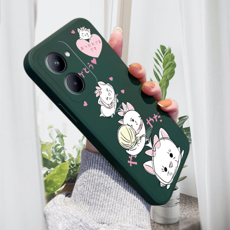 Krásný Roztomilý Kočky Pouzdro na Telefon pro iPhone 15 14 13 12 11 Samsung Galaxy S23 S22 A52 A52S Měkké Plná Ochrana Čtvercové Kryty z Tekutého Silikonu