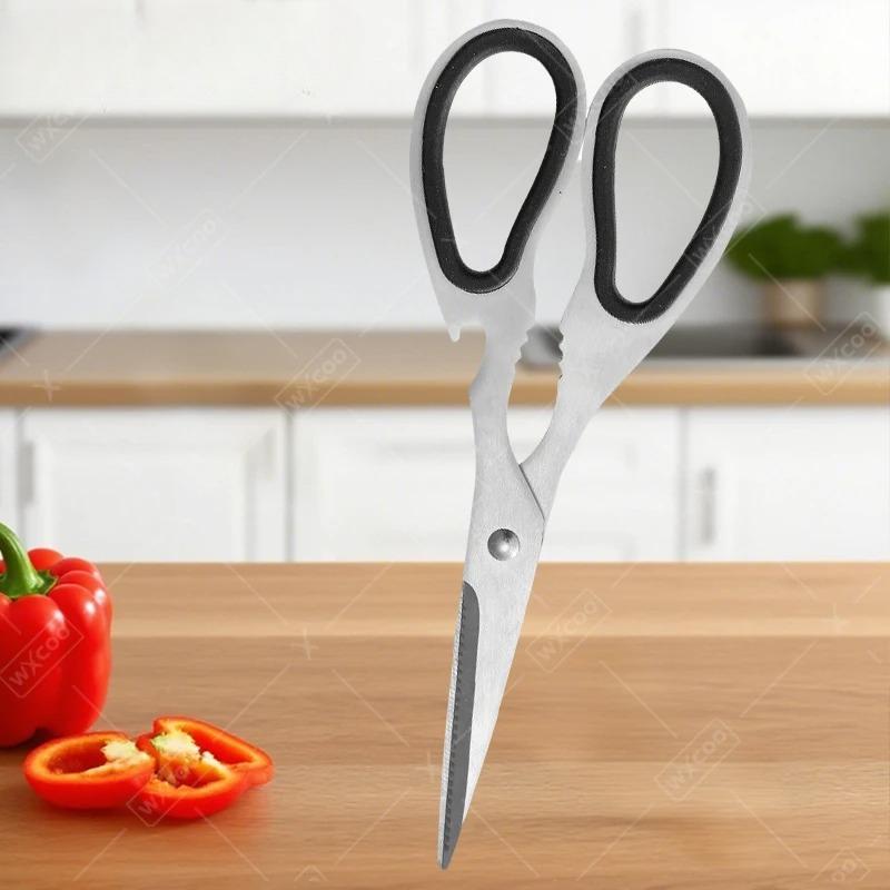 Multifunctional Stainless Steel Kitchen Scissors Sharp Food Roasting Scissor Household Powerful Chicken Bone Scissors
