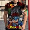 2025 New Fashion Dragon Ball 3D T-shirt Summer Short Sleeve O-Neck Goku Vegeta Men's Casual Shirt Boys'