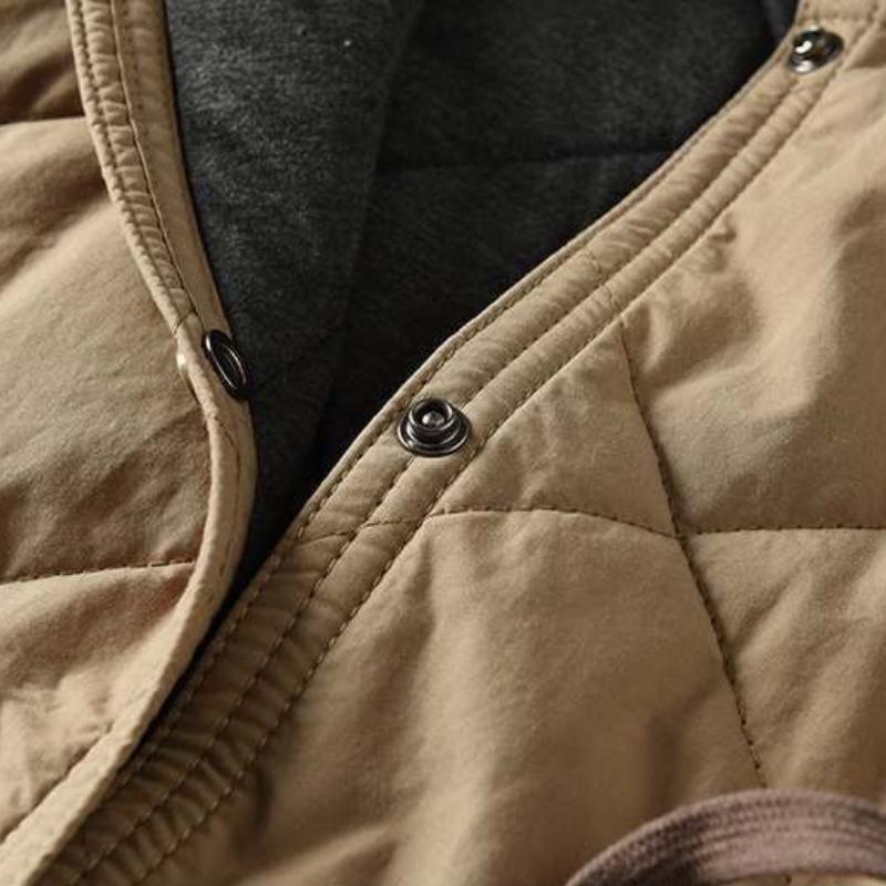 Toamnă Vintage Plus Size Palton rombic cu glugă Femei Iarnă Nouă Jachetă din bumbac Largi Casual Lungime mijlocie Jachete din bumbac căptușite în contrast de culoare