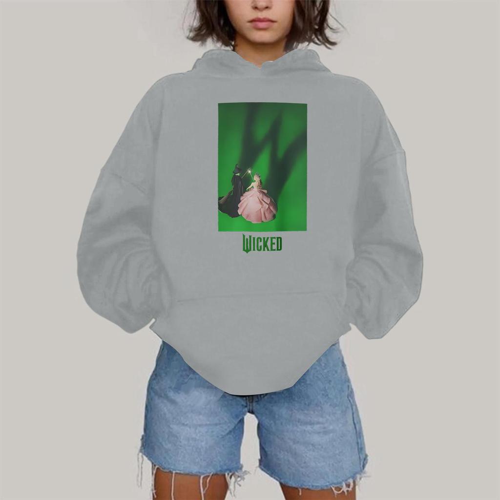 Dámská módní ležérní mikina s kapucí, dlouhým rukávem a potiskem