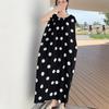 A French Sleeveless Polka Dot Round-neck Dress for Girls, A Loose and Slimming Summer Style, A High-quality Vest Dress
