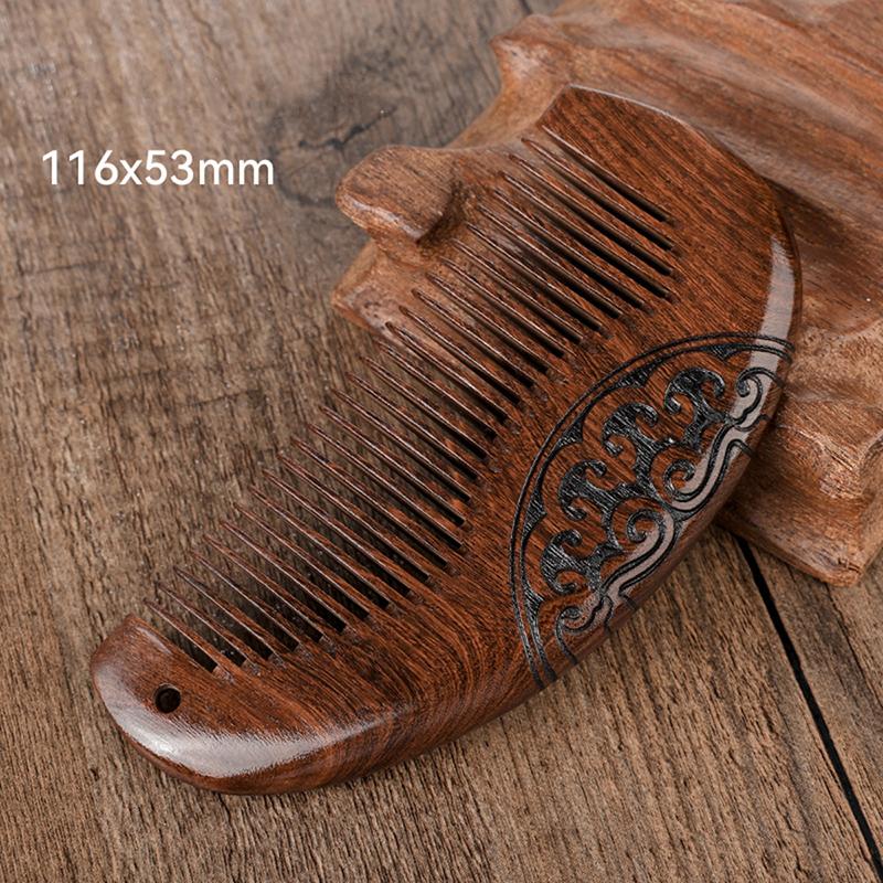 Natural Small Comb Natural Wood Structure Fine Tooth Hair Comb Anti-Static Head Acupuncture Point Massage Gift