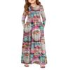 Girls' Maxi Dress - Long Sleeve Pocket Dress Christmas Day