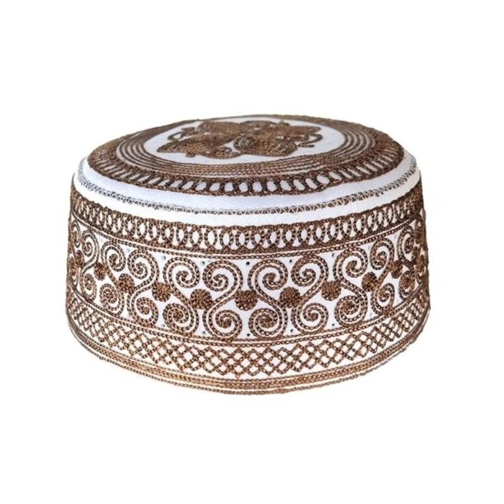 Traditional Muslim Hat Round Embroidery Jewish Hat Cultural Accessory Worshipping Hat  Leisure Wear