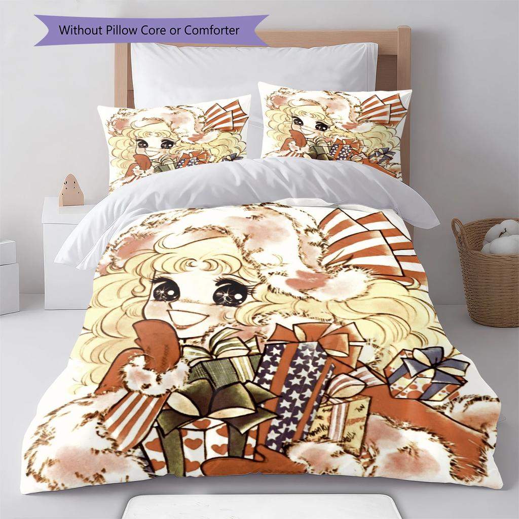 Anime Pattern Bedding Quilt Set Quilt Cover Pillowcase Home Decoration Birthday Gift (1 * duvet cover + 2 * pillowcase, without core)