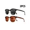 2PCS Classic Polarized Sunglasses Men Women Retro  High Quality Sun Glasses Rivet Female Male Fashion Mirror Sunglass