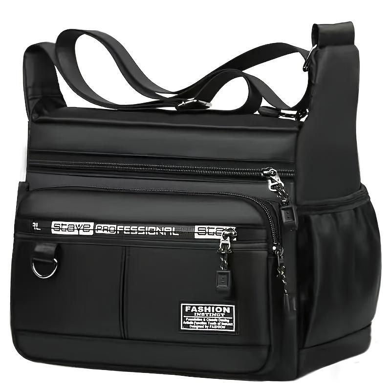 Nylon Herren Brusttasche mit großer Kapazität und mehreren Schichten - Sportliche Umhängetasche mit mehreren Fächern und Seitentasche, für Reisen und Outdoor-Aktivitäten