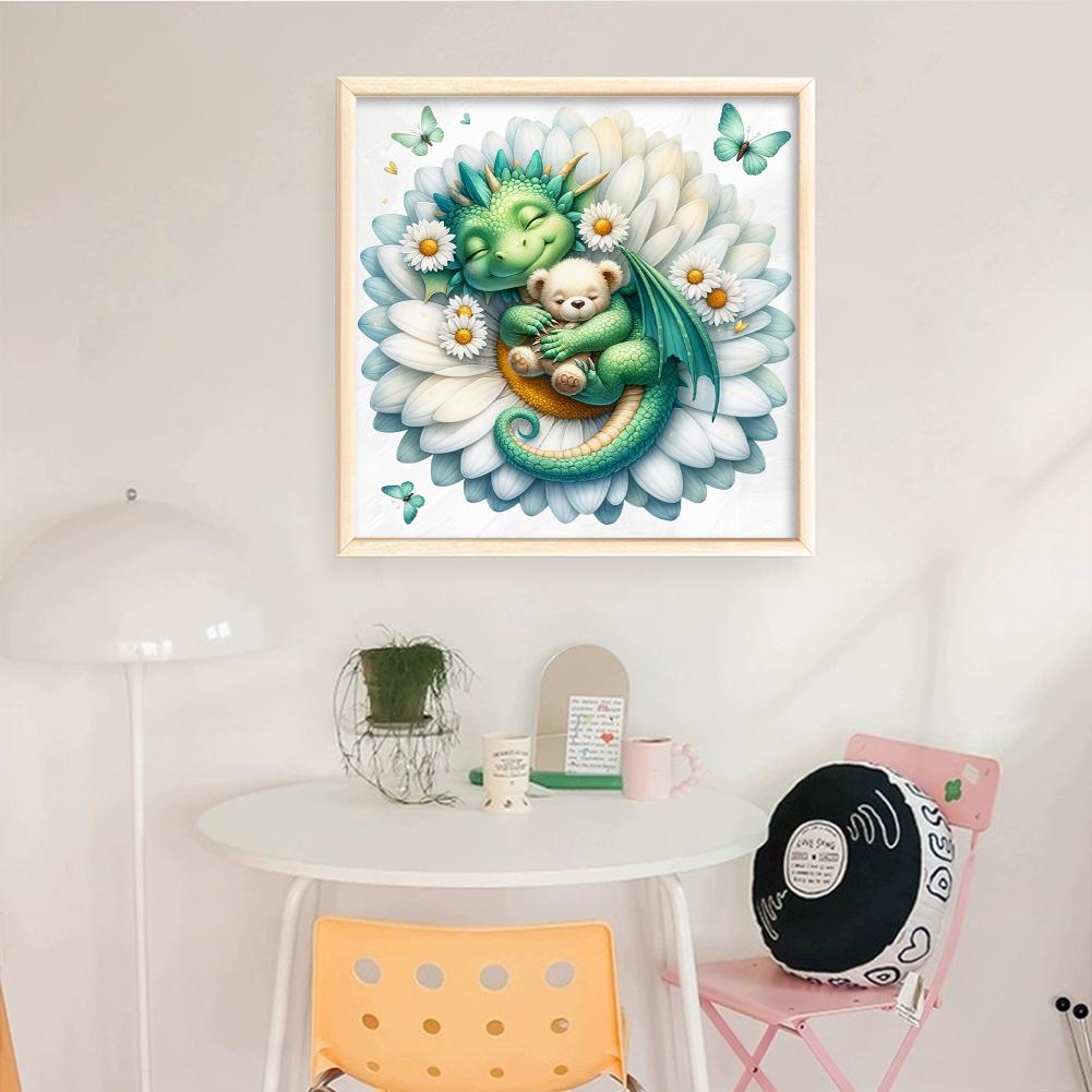 Full Embroidery Eco-cotton Thread 11CT Printed Dragon Cross Stitch Kit 50x50cm