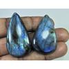 41-45 MM Labradorita Natural Multi Pera Cabochão Gema Solta Lote de 2 Peças D-266