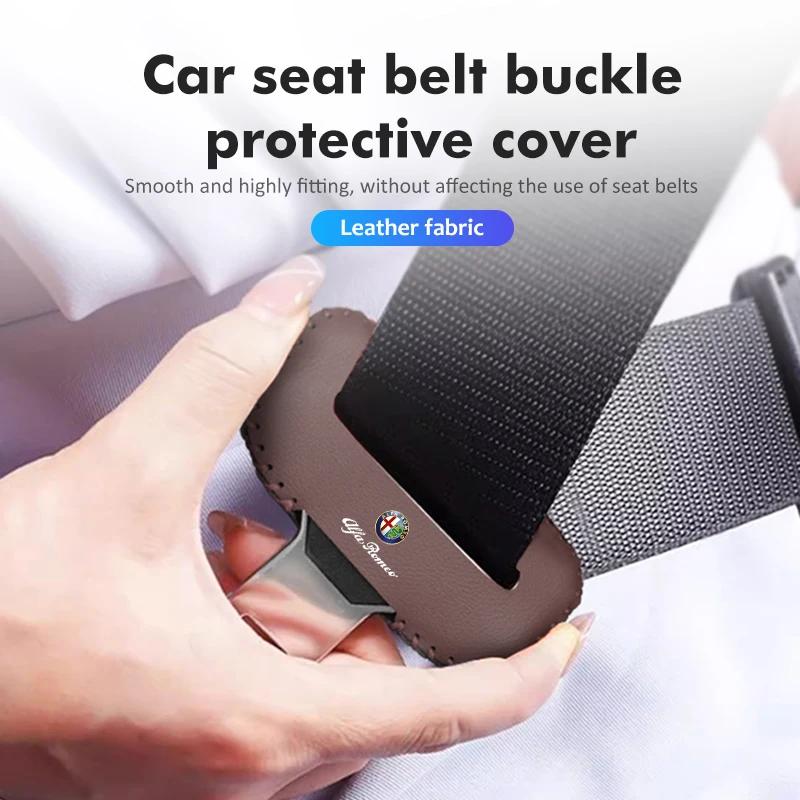 Car Seat Safety Belt Buckle Cover Anti-Scratch Protector Clip For Alfa Romeo 159 Giulietta 156 147 Giulia Mito GT Stelvio Spider zxb894