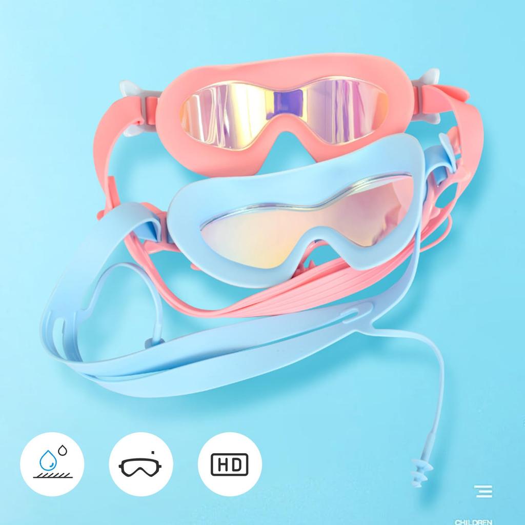 CSILOVEE Swimming Ages UV Adjustable for Elementary School and Swimming Children's Goggles, Mirrored, 5-16, Protection, Anti-Fog, Leak-Resistant,