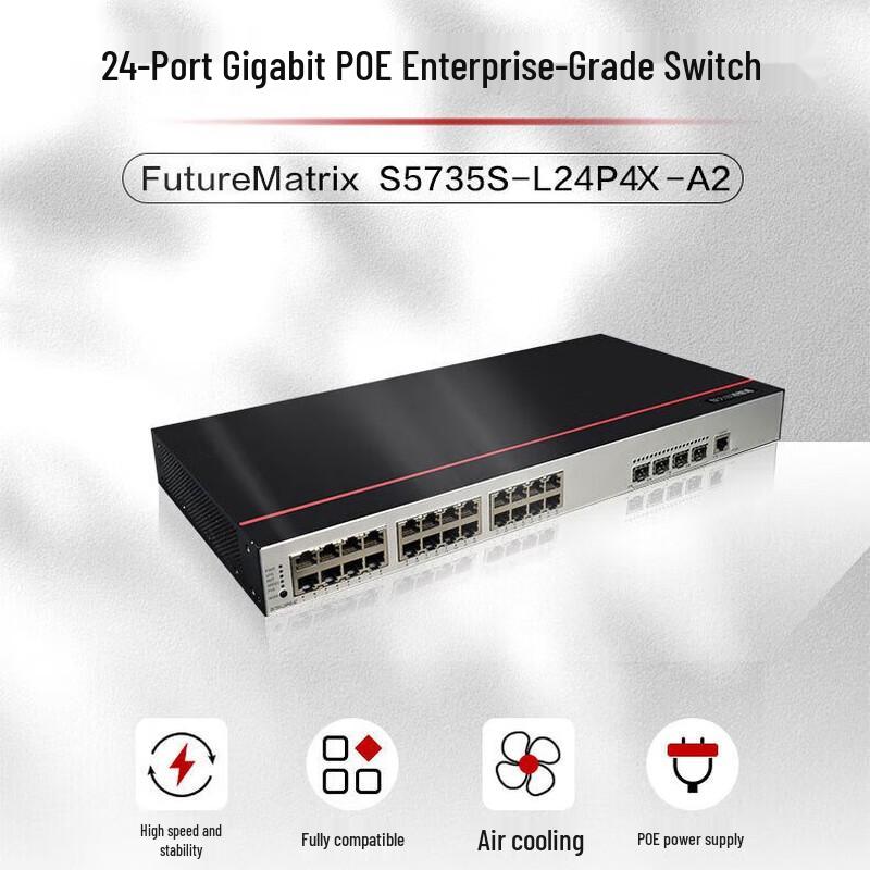 

Huawei S5735S-L24P4X-A2 24-Port Gigabit PoE+ Ethernet Switch