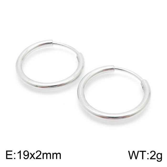 Men's and Women's Hand-Polished 304 Stainless Steel Round Wire Ear Cuffs and Studs