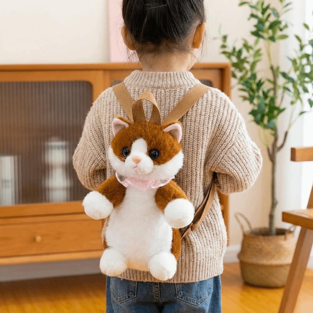 Fluffy Simulated Puppet Daypack Soft Stuffed Animals Plush School Bag  Travel Storage