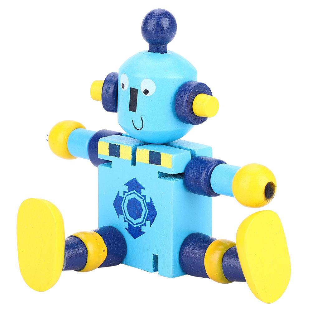 Personality Cute Wooden Robot Toys Learning & Educational Toys for Kids Children (Red)