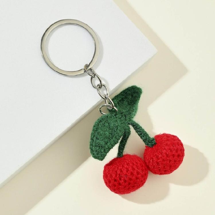 Cute Cherry Keychain Heart Keyring for Clothing Bag Jewelry Gift Backpack Charm