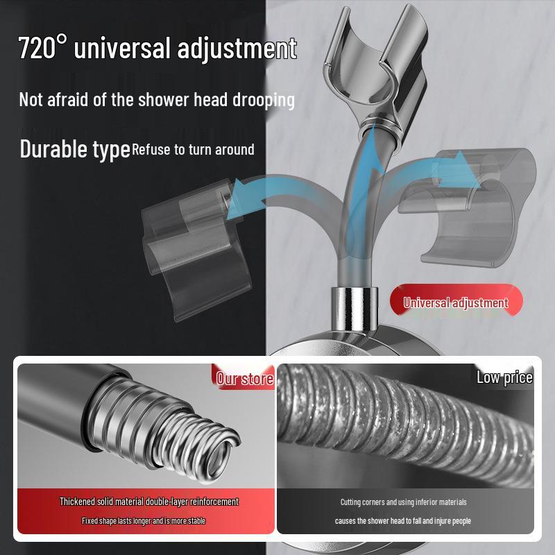 Universal No-Drill Suction Cup Shower Head Holder