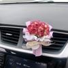 Natural Mini Rose Dried Flower Bouquet Car Air Outlet Pendant Aromatherapy Decoration Birthday Gift