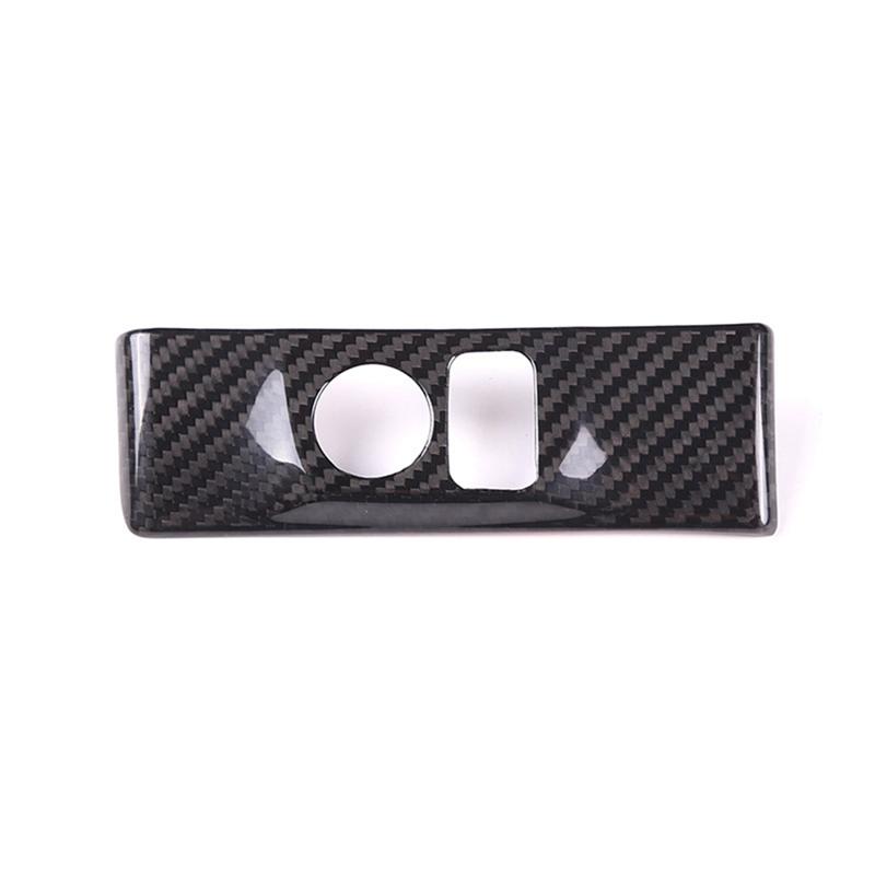 Car Headlight Adjustment Switch Trim Cover Carbon Fiber for Nissan GTR R35 2008-2016 Interior Accessories(Black)
