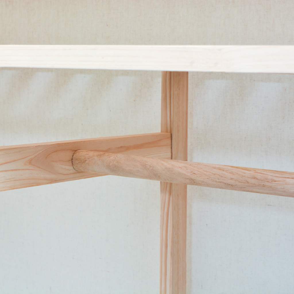 Wardrobe with Fabric and Pine Wood 110 x 40 x 170 cm