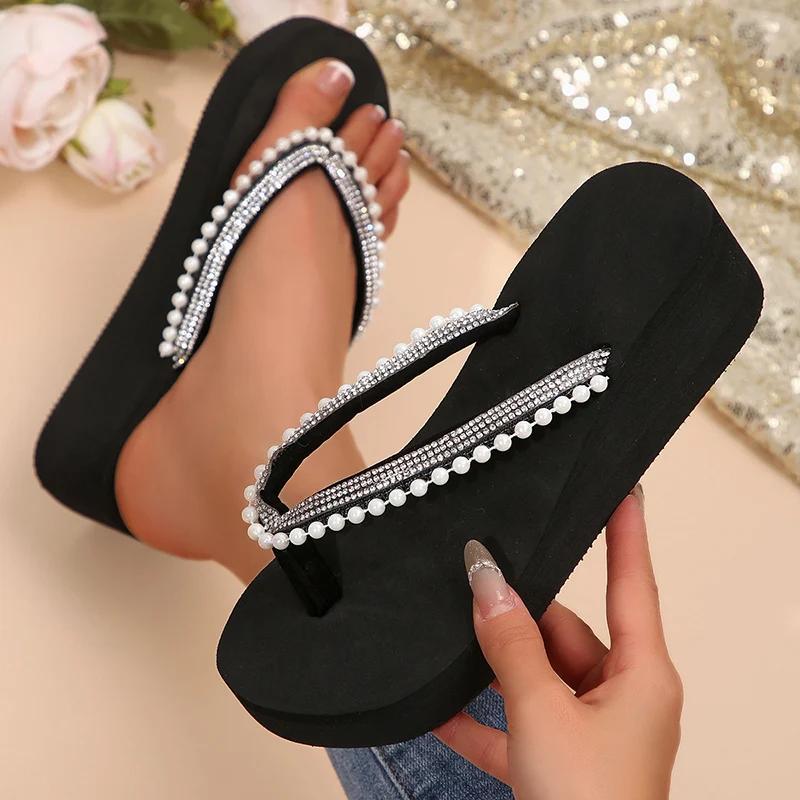 Fashion Fashion Women Flip Flops Patchwork Clip-Toe Wedges Ladies Slippers Summer Women Shoes Outdoor Non-Slip Slides Sandalias De Mujer