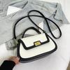 Spring niche design fashionable contrasting color saddle bag portable shoulder crossbody trendy women's bag