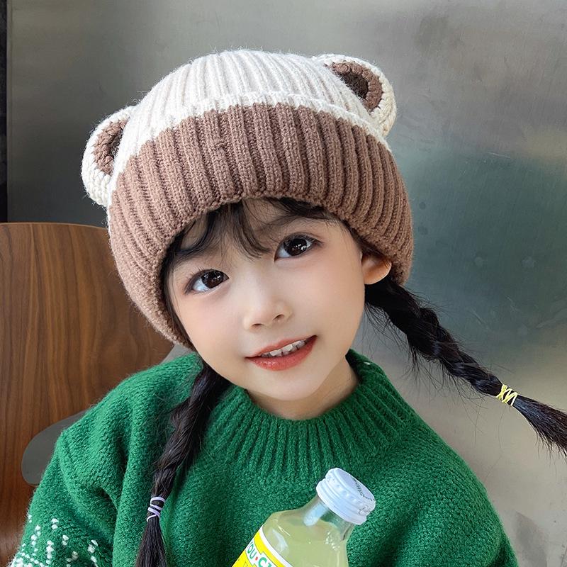 Children's Knit Wool Hat - Warm, Thick Winter Hat for Boys and Girls with Ear Protection