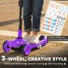 Three-Wheel Foldable Electric Scooter for Kids Aged 6-10 Years, Purple