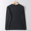 Trade Original Order Tail Goods Composite Long sleeve Pullover Fleece-lined Autumn and Winter Men's Solid Warm Loose round Neck T-shirt Fashion