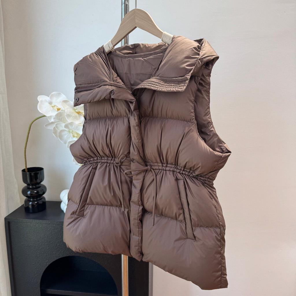 Fashion Warm Thicked Hoody Loose Veste Femme Small Fellow Casual Sleeveless All-match Coat Slim Waist Drawstring Mujer Chaqueta