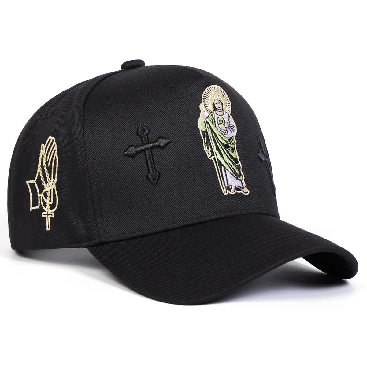 

Unisex Cross Embroidery Baseball Caps Spring And Autumn Outdoor Adjustable Casual Hats Sunscreen Hat Sports Cap