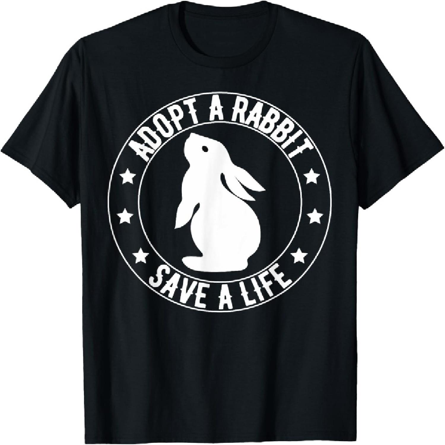 Save a Life Adopt a Rabbit, Adopt Animal Rescue Wild Bunnies T-Shirt S