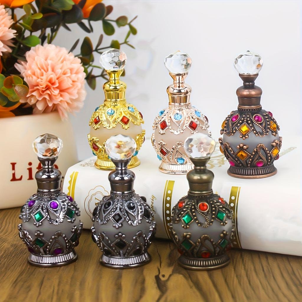 0.51oz Two-Tone Crown Arabic-Style Perfume Bottle Portable Personal Care Essential Oil Bottle Vanity Decoration/Party Decoration/The First Choice for
