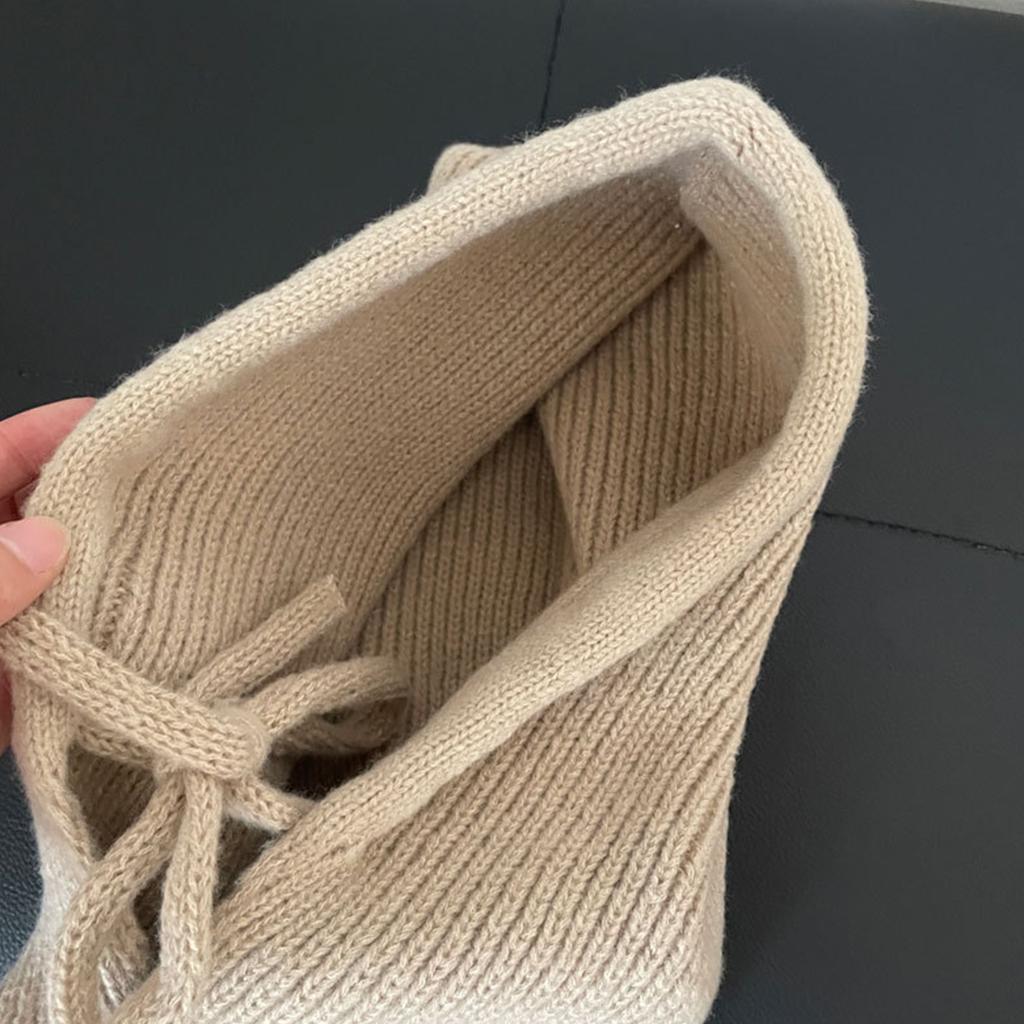 Knit Hoodie Hat for Students Adult Windproof Winter Balaclava Neck Protect Hat with Adjustable Size Warm Cycling Hat