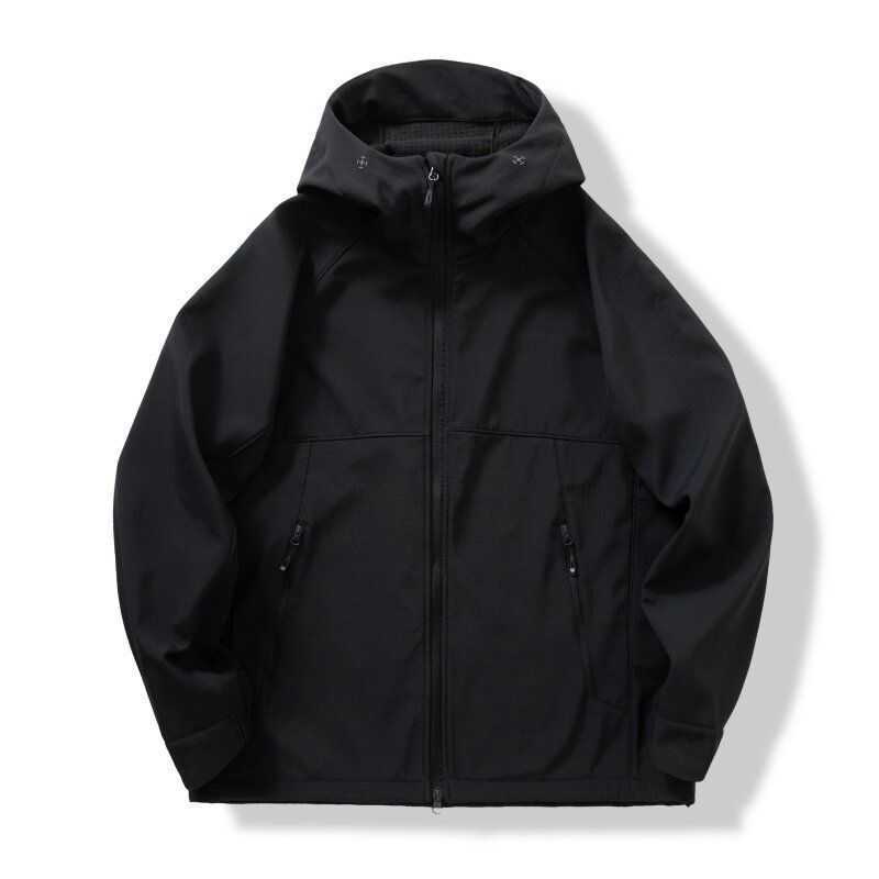 Original Foreign Trade Outdoor Autumn and Winter Hooded Fleece-Lined Softshell Jacket for Men and Women, Couple Style, Windproof and Waterproof