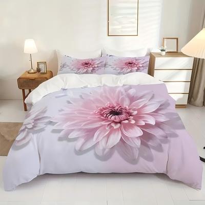 Pink Purple Lily Flower 3D Printed Quilt Cover Beautiful Petals Bedding Cover Pillowcase Luxury Home Textiles Floral Duvet Cover