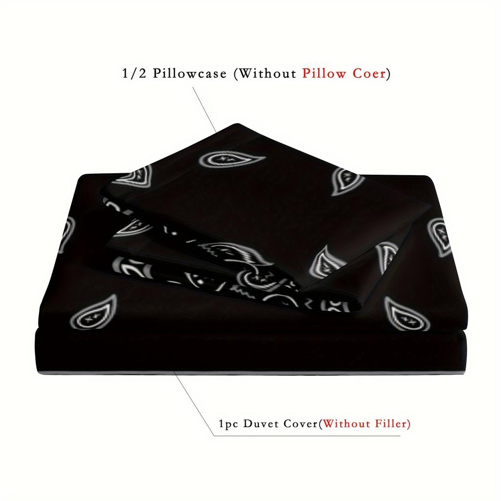 2/3-teiliges Bettbezug-Set im Bohème-Stil 3D-gedrucktes Paisley-Mandala-Blumen-Bettbezug-Set - Weiche, bequeme, atmungsaktive Bettwäsche