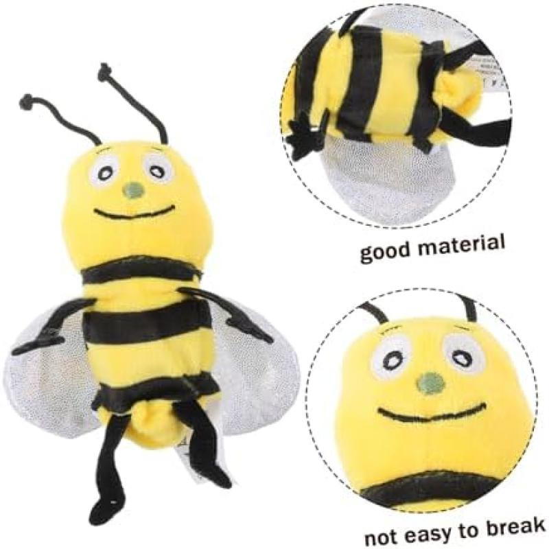 BESTonZON Weiche Bienen Handpuppe Für Kinder Stofftier Fingerpuppe Aus Plüschigem Material Pädagogisches Puppenspielzeug