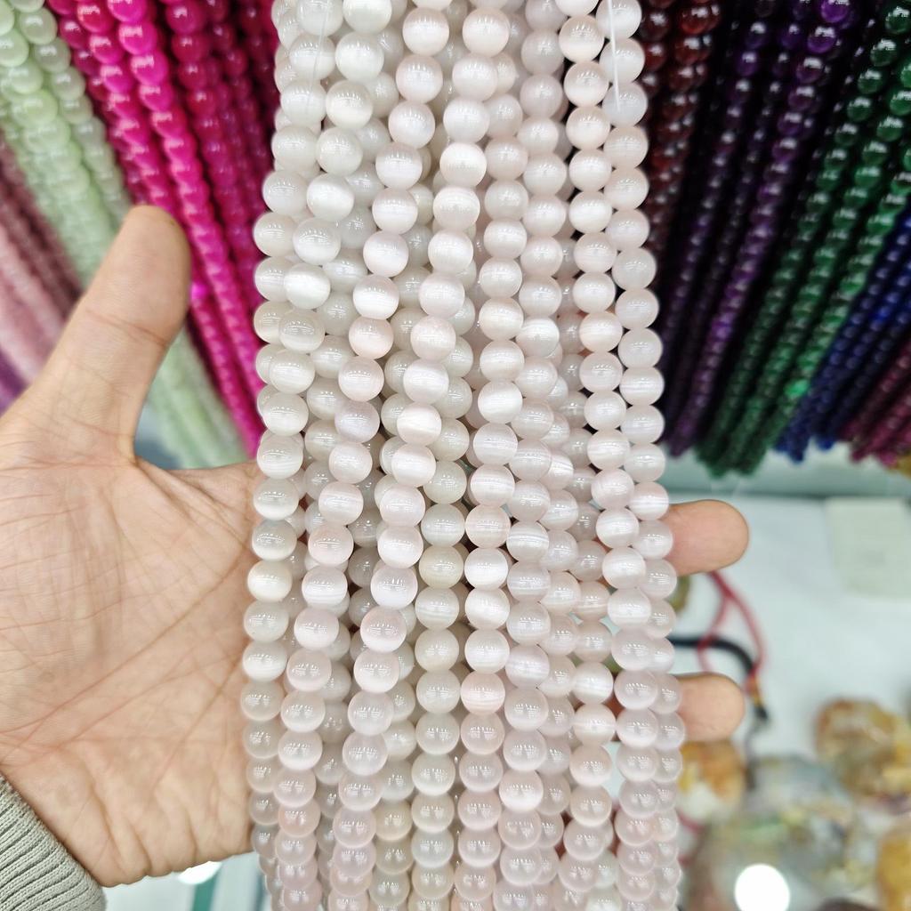 10mm Cat's Eye Stone Beads: Single, Double, Triple Color Options for DIY Jewelry Accessories.