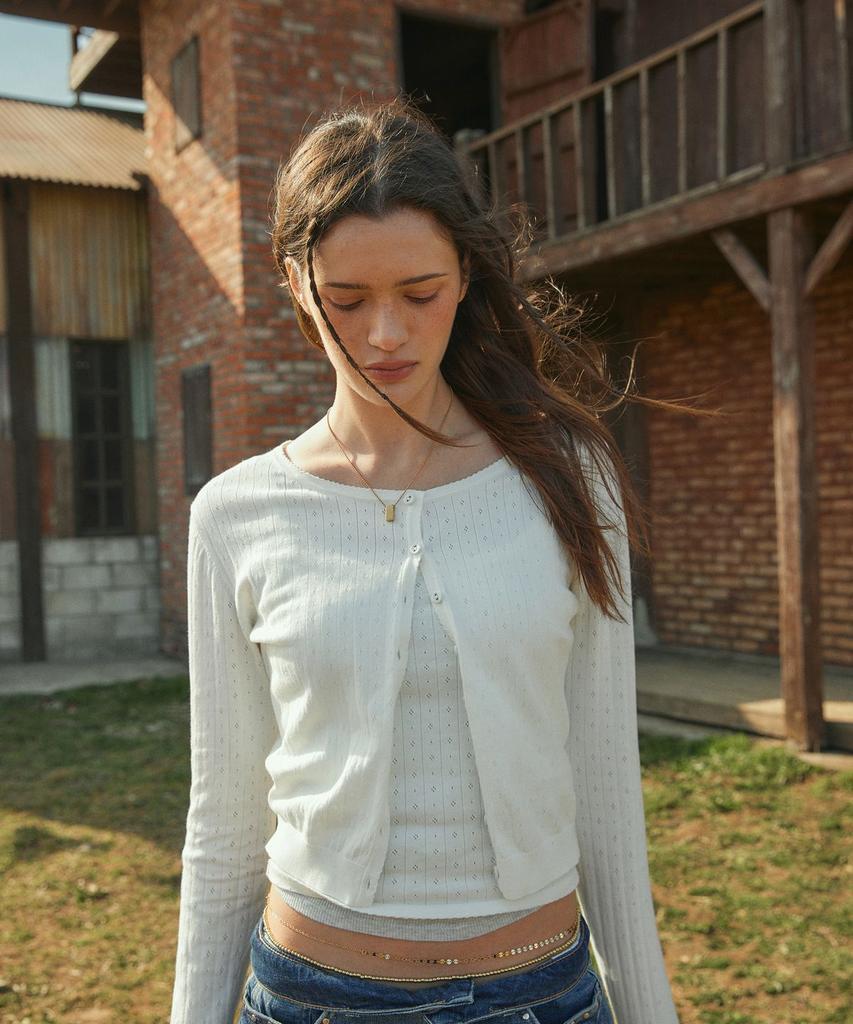 Who.A.U Punching Skashi Cardigan (Set-Up) / Whckg2433F